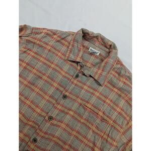 Vintage Picante! Men's Button Up Shirt Red/Brown Plaid Sz M 100% Cotton